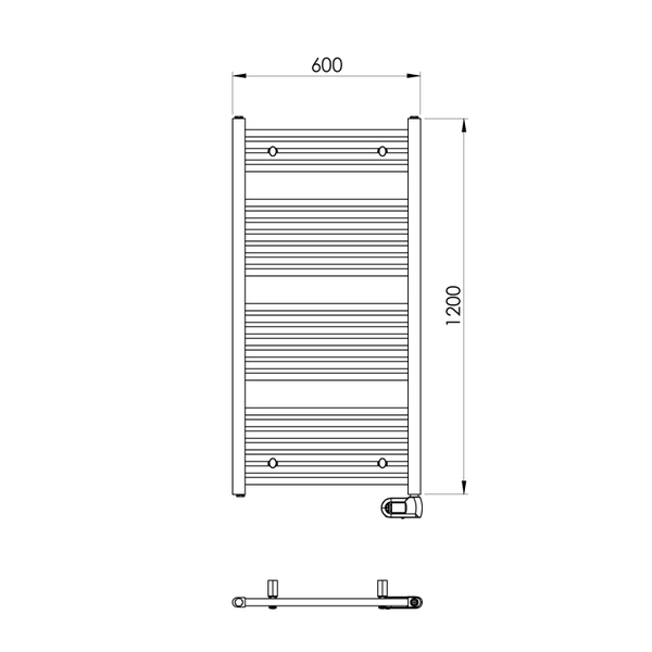 Electric bathroom radiator TermaBad R01 Black, 1200x600 mm, 500 W, black - Image 5