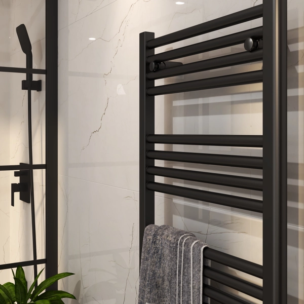 Terma Sky Black electric bathroom radiator, 906x500 mm, 500 W, black - Image 4