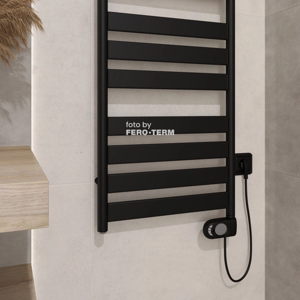 Terma Piatto Black electric bathroom radiator, 950x500 mm, 400 W, black - Image 4