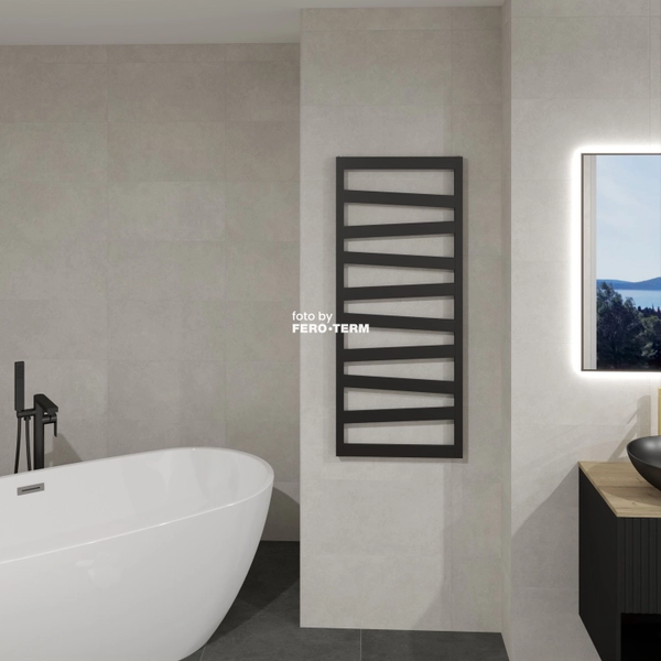 Bathroom radiator Terma Burano Black, 1200x500 mm, 490 W, black - Image 5