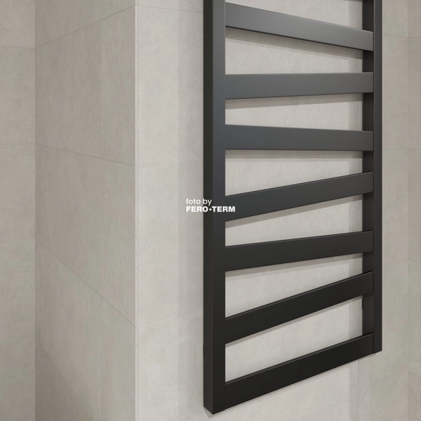 Bathroom radiator Terma Burano Black, 1200x500 mm, 490 W, black - Image 4