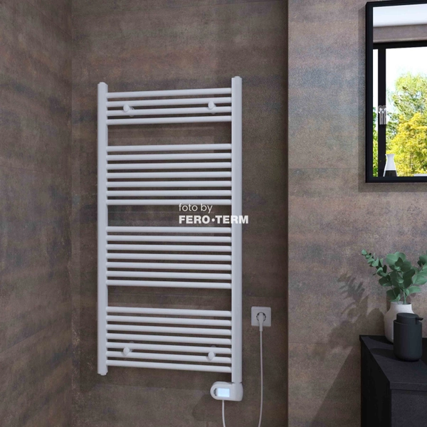 Electric bathroom radiator TermaBad R01, 1200x600 mm, 500 W, white - Image 4